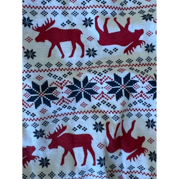 Winter Snowflake/Moose Long Sleeve Pajama Set Large Holiday Christmas Unisex - Picture 4 of 4